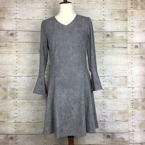 Aryeh Anthropologie Gray Faux Suede Dress Sz. M